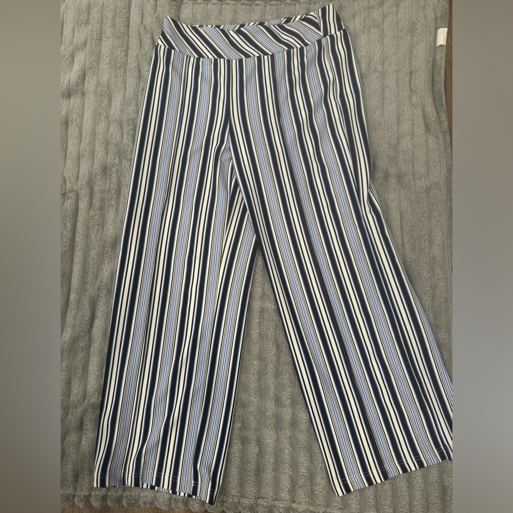 Women’s Striped Wide Leg Pants Size Large